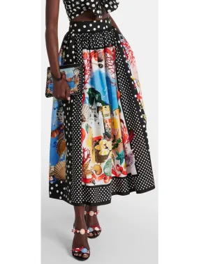 Women’s Capri Printed Cotton Midi Skirt in Multicolor